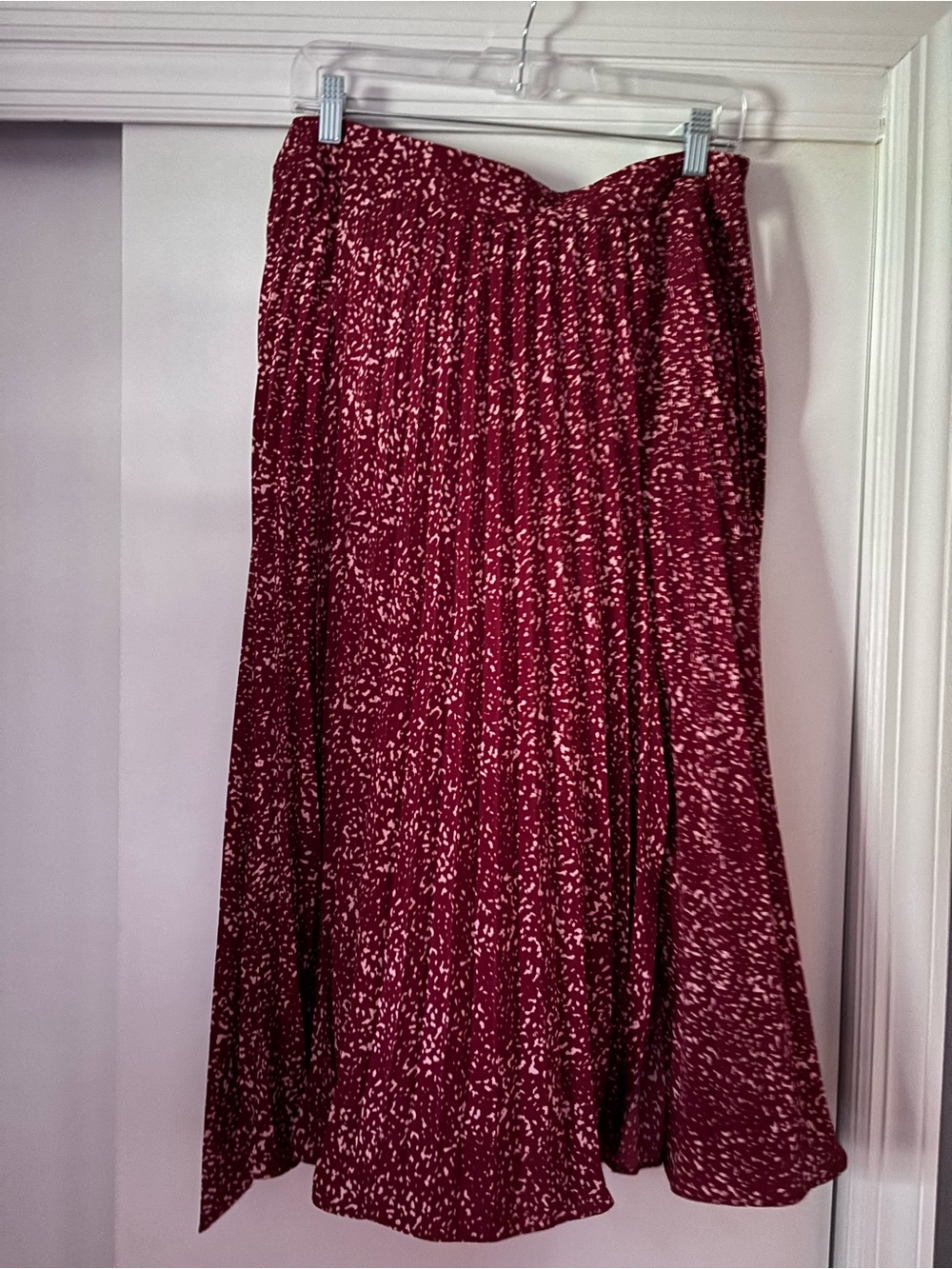 Skies Are Blue Burgundy Speckled Maxi Skirt